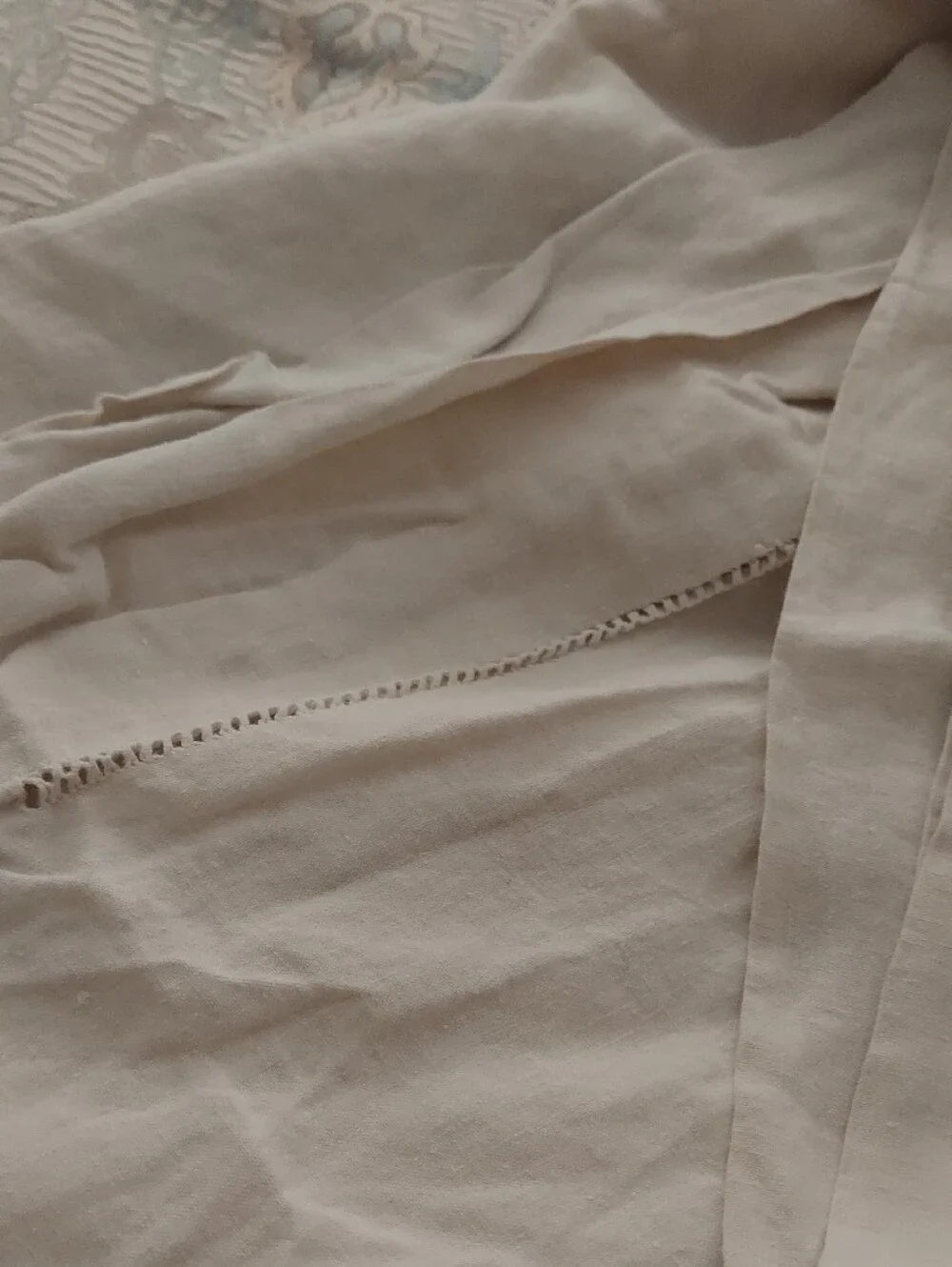 Gorgeous Vintage Handmade Heavy Cotton Linen Bedsheet (Queen)